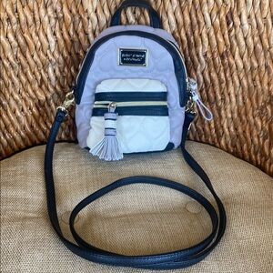 Betsey Johnson Black, Gray and Cream Mini Backpack
